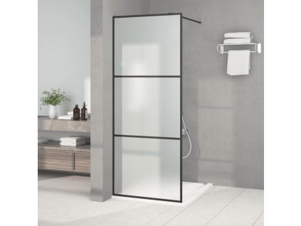 Sprchová zástěna walk-in černá 80 x 195 cm mléčné ESG sklo 152110