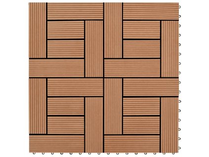 22 ks terasové dlaždice 30 x 30 cm 2 m² WPC hnědé 277798