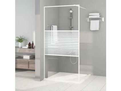 Sprchová zástěna walk-in bílá 100 x 195 cm čiré ESG sklo 152152
