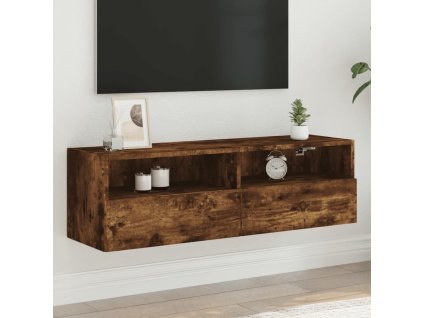 Nástěnná TV skříňka kouřový dub 100x30x30 cm kompozitní dřevo 836890