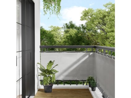 Balkonová zástěna světle šedá 75 x 500 cm 100% polyester oxford 4000002