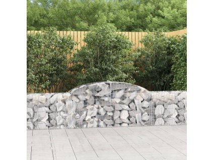 Klenuté gabionové koše 25 ks 300x30x60/80 cm pozinkované železo 3146500