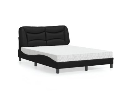 Postel s matrací Hvar černá 140 x 200 cm umělá kůže 3208724