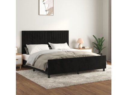 Rám postele bez matrace černý 160 x 200 cm samet 3125887