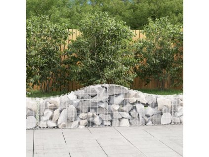 Klenuté gabionové koše 4 ks 200x30x40/60 cm pozinkované železo 3145369