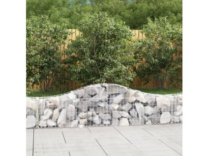 Klenuté gabionové koše 9 ks 200x30x40/60 cm pozinkované železo 3145374