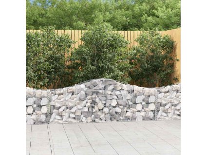 Klenuté gabionové koše 2 ks 200x30x60/80 cm pozinkované železo 3145388
