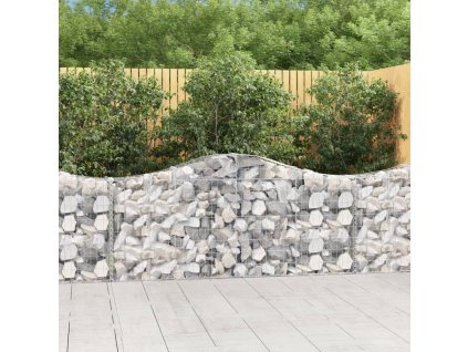 Klenuté gabionové koše 30ks 200x30x80/100 cm pozinkované železo 3145426