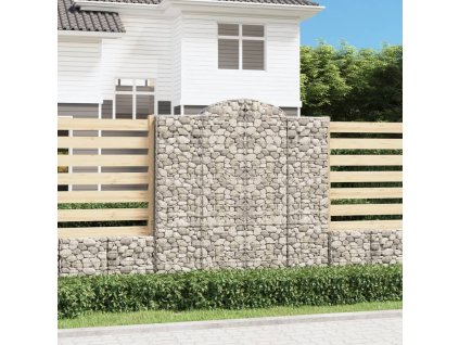 Klenuté gabionové koše 8 ks 200x50x200/220cm pozinkované železo 3146431