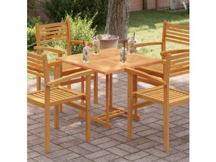 Stolní deska masivní teakové dřevo čtvercová 80 x 80 x 2,5 cm 48990