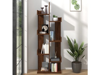 Knihovna 48 x 25,5 x 140 cm hnědý dub kompozitní dřevo 816007