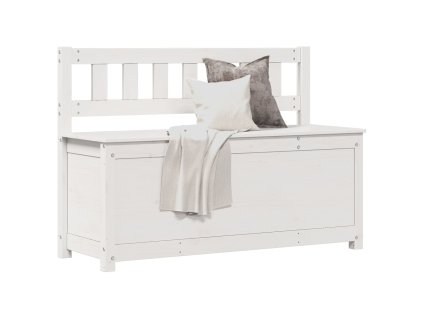 Lavice bílá 110 x 41 x 76,5 cm masivní borovice 823555