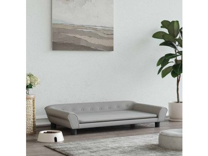 Pelíšek pro psy světle šedý 100 x 50 x 21 cm samet 172006