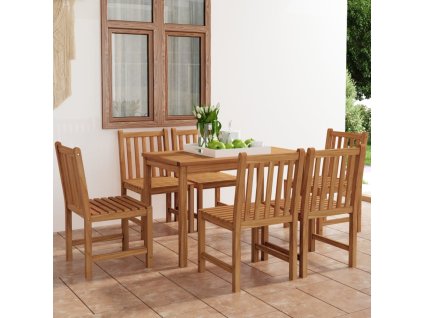 7dílná zahradní jídelní sada 120 x 70 cm masivní teakové dřevo 3059928