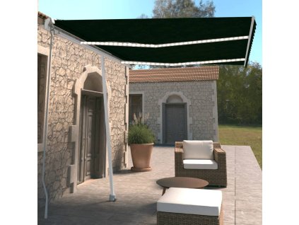 Ručně zatahovací markýza s LED světlem 350 x 250 cm antracitová 3069524