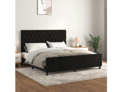 Rám postele bez matrace černý 160 x 200 cm samet 3125948