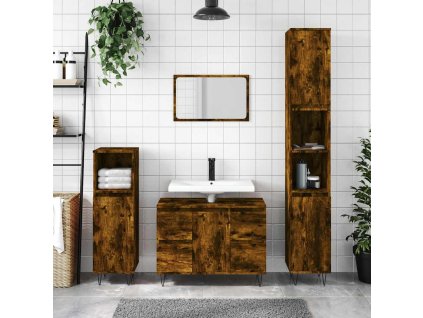 Koupelnová skříňka kouřový dub 80 x 33 x 60 cm kompozitní dřevo 831657