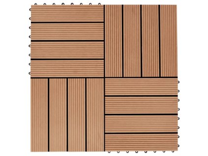 22 ks terasové dlaždice 30 x 30 cm 2 m² WPC barva teak 277801