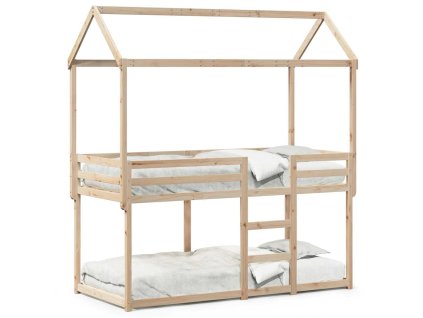 Patrová postel bez matrace 90 x 200 cm masivní borové dřevo 3282116