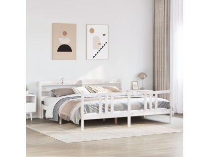 Rám postele s čelem bez matrace bílý 200x200 cm 3306719