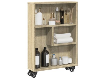 Úzký úložný vozík dub sonoma 48 x 13 x 68 cm kompozitní dřevo 855225