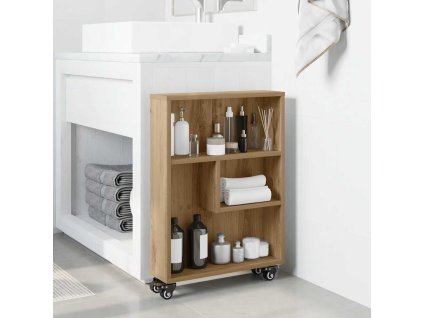 Úzký úložný vozík dub artisan 48 x 13 x 68 cm kompozitní dřevo 855231