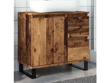 Koupelnová skříňka pod umyvadlo old wood 65x33x60 cm kompozit 857229