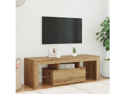 TV stolek s LED dub artisan 120 x 36,5 x 40 cm kompozitní dřevo 856302