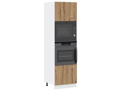 Skříňka na mikrovlnku dub artisan 60x57x207 cm kompozitní dřevo 856129