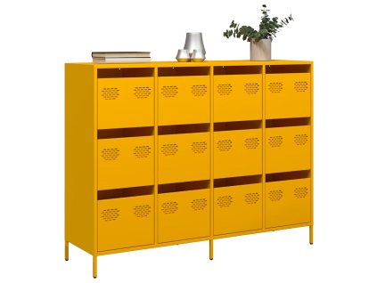 Příborník žlutý 135 x 39 x 103,5 cm ocel válcovaná za studena 3307176