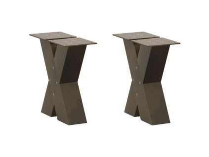 Nohy konferenčního stolku ve tvaru X, 2 ks, přírodní ocel, 40 x (30-31) cm, ocel 4012935