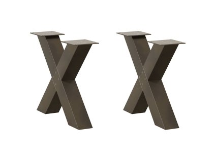 Nohy konferenčního stolku ve tvaru X, 2 ks, přírodní ocel, 60 x (42-43) cm, ocel 4012963