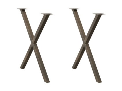 Nohy k jídelnímu stolu ve tvaru X, 2 ks, přírodní ocel, 80 x (72-73) cm, ocel 4012923