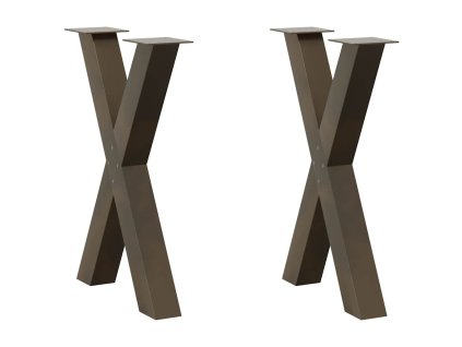 Nohy k jídelnímu stolu ve tvaru X, 2 ks, přírodní ocel, 60 x (72-73) cm, ocel 4012975