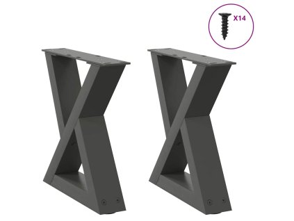 Nohy konferenčního stolku 2 ks antracitové 30 x (30-31,3) cm ocelové 4012678