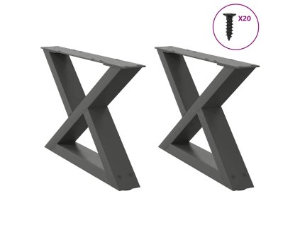 Nohy konferenčního stolku 2 ks antracitové 60 x (30-31,3) cm ocelové 4012690