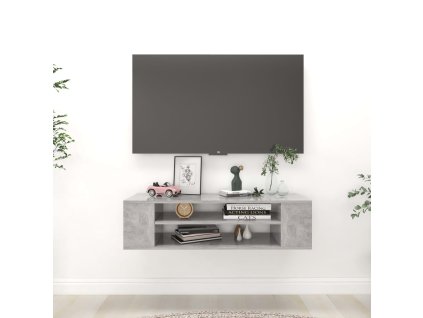 Závěsná TV skříňka betonově šedá 100 x 30 x 26,5 cm dřevotříska 806233