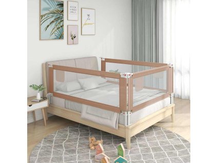 Dětská zábrana k postýlce taupe 200 x 25 cm textil 10224