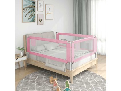 Dětská zábrana k postýlce růžová 190 x 25 cm textil 10205