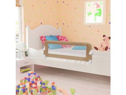 Dětská zábrana k postýlce taupe 120 x 42 cm polyester 10174