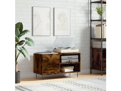 Skříňka na LP desky kouřový dub 85x38x48 cm kompozitní dřevo 831705