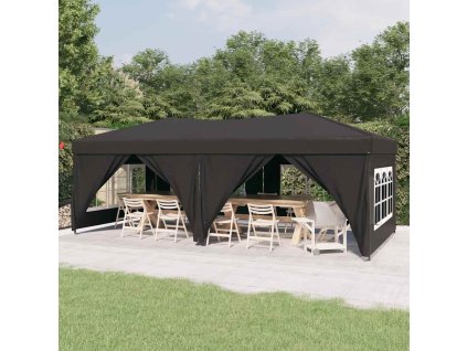 Skládací party stan s bočními stěnami antracitový 3 x 6 m 93544
