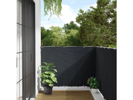 Balkónová zástěna antracitová 120 x 600 cm oxfordská látka 134875