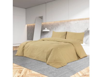 Sada ložního prádla taupe 200 x 200 cm lehké mikrovlákno 135995