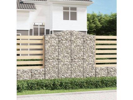 Klenuté gabionové koše 3 ks 200x50x200/220cm pozinkované železo 3145746