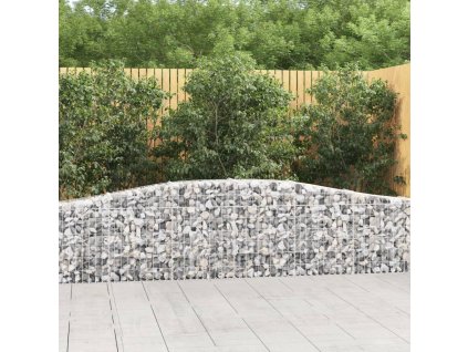 Klenuté gabionové koše 15 ks 400x30x60/80 cm pozinkované železo 3145809