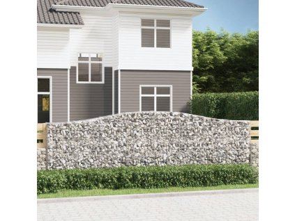 Klenuté gabionové koše 5 ks 400x30x120/140cm pozinkované železo 3145842