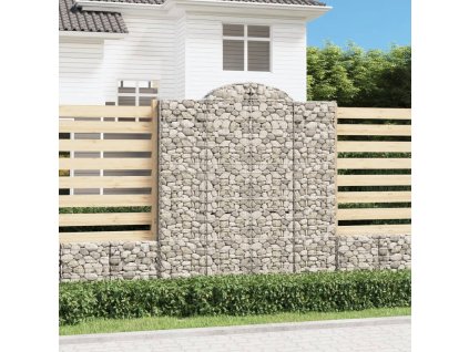 Klenuté gabionové koše 11ks 200x50x220/240cm pozinkované železo 3146455