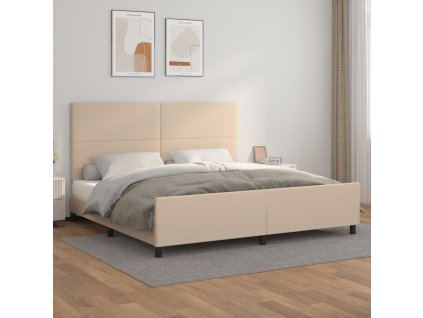 Rám postele s čelem cappuccino 200x200 cm umělá kůže 3125474