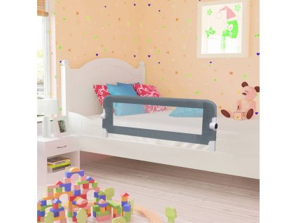 Dětská zábrana k postýlce šedá 102 x 42 cm polyester 10166